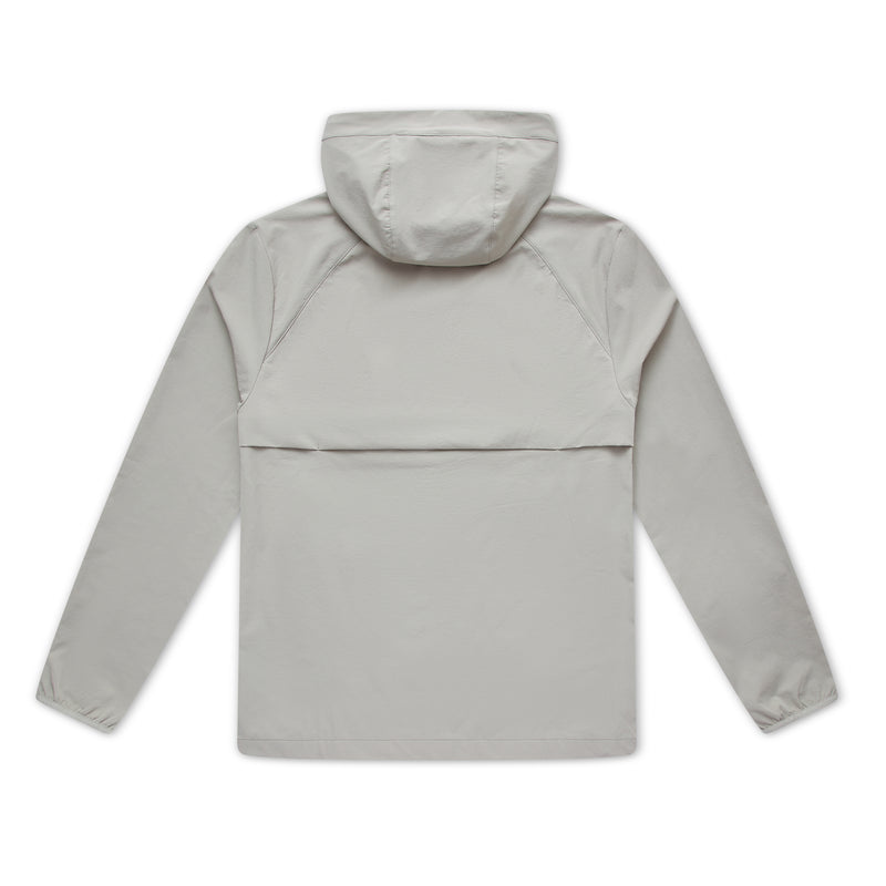 Light gray jacket with a hood on a white background