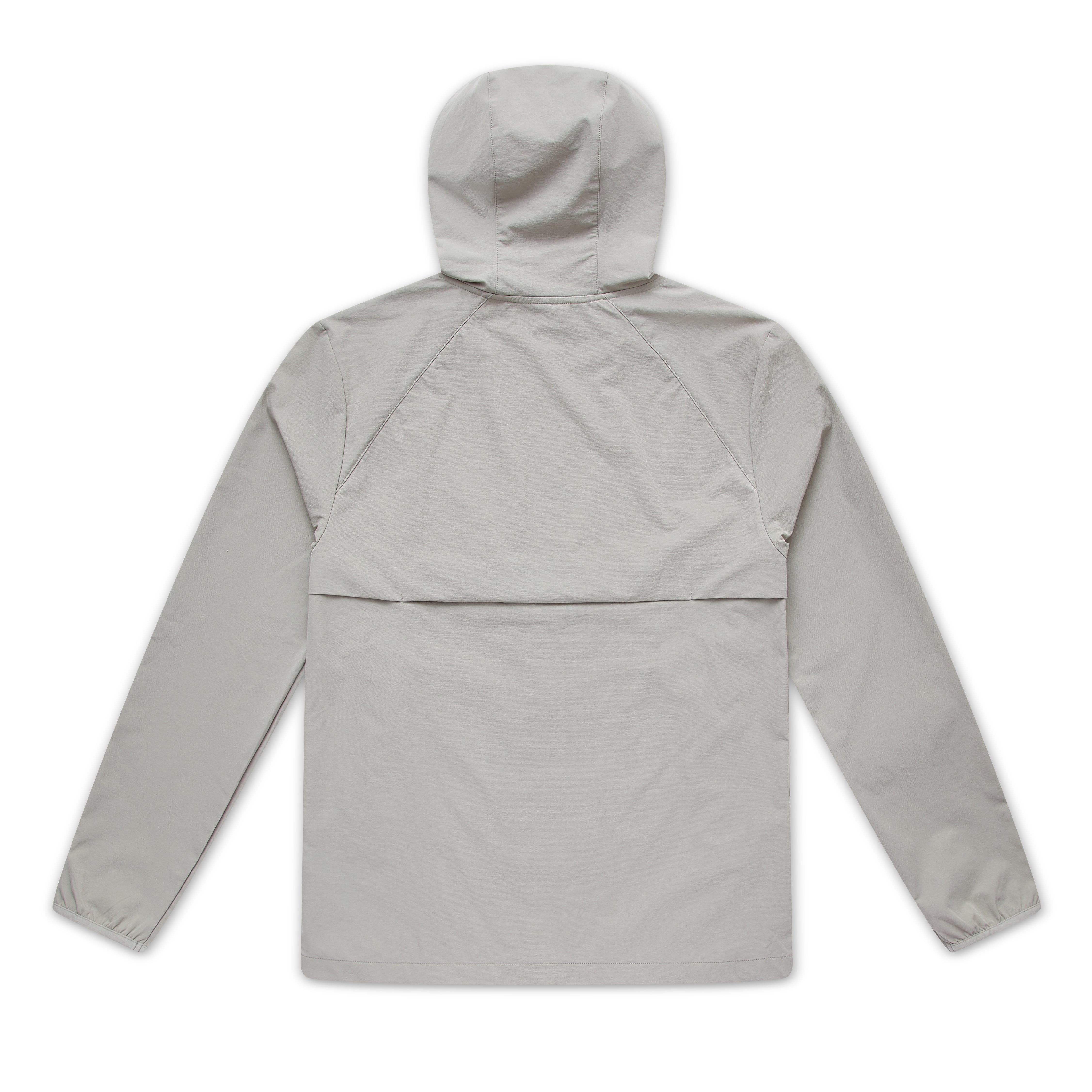 Light gray hooded jacket on a white background