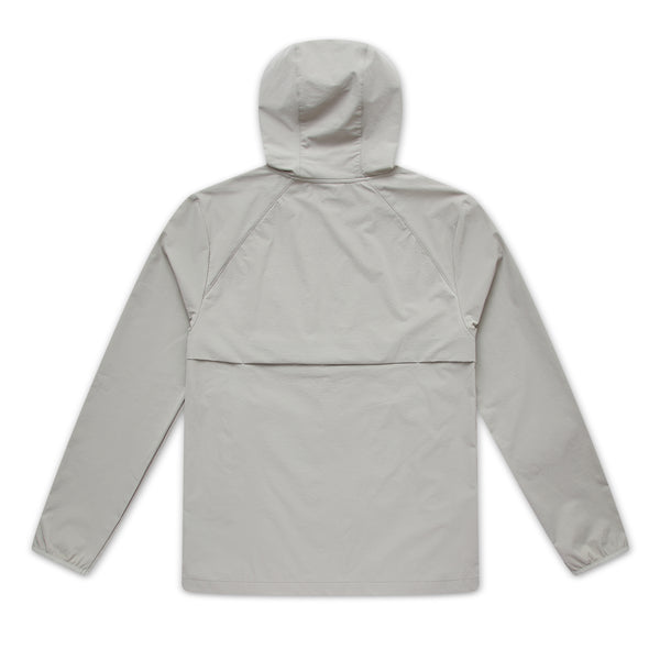 Light gray hooded jacket on a white background