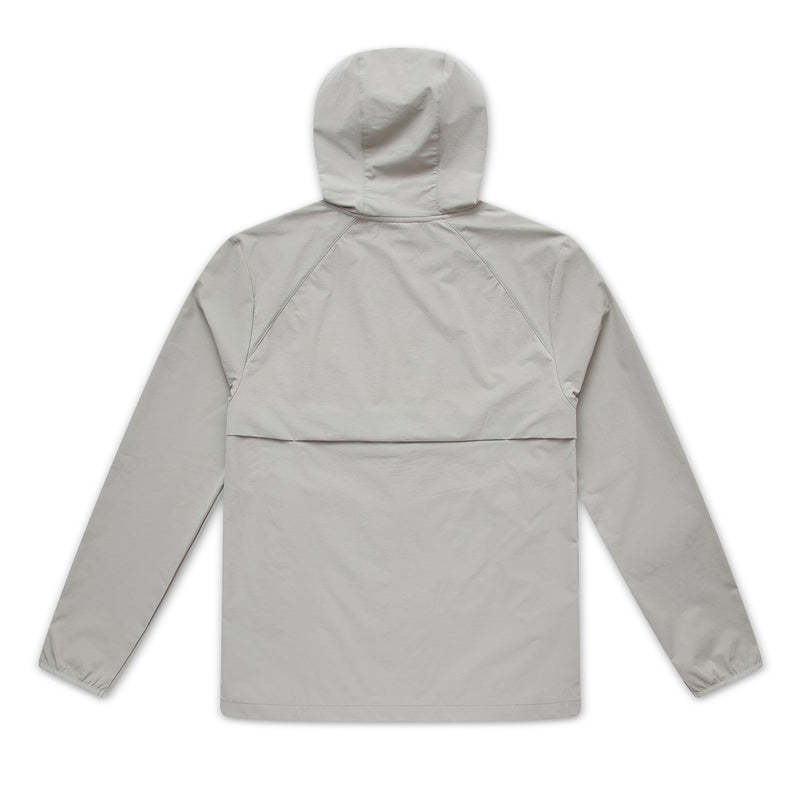 Light gray hooded jacket on a white background