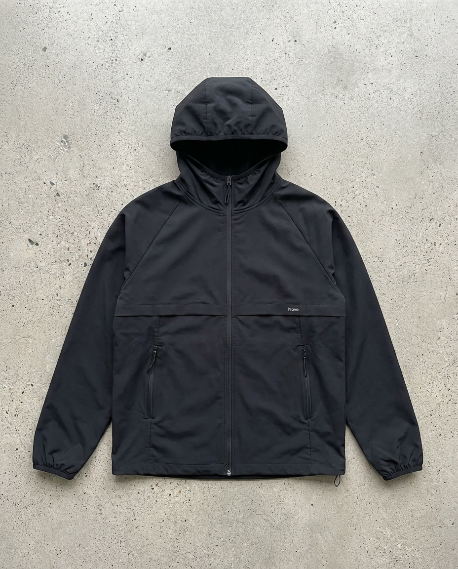 black jacket on a concrete floor