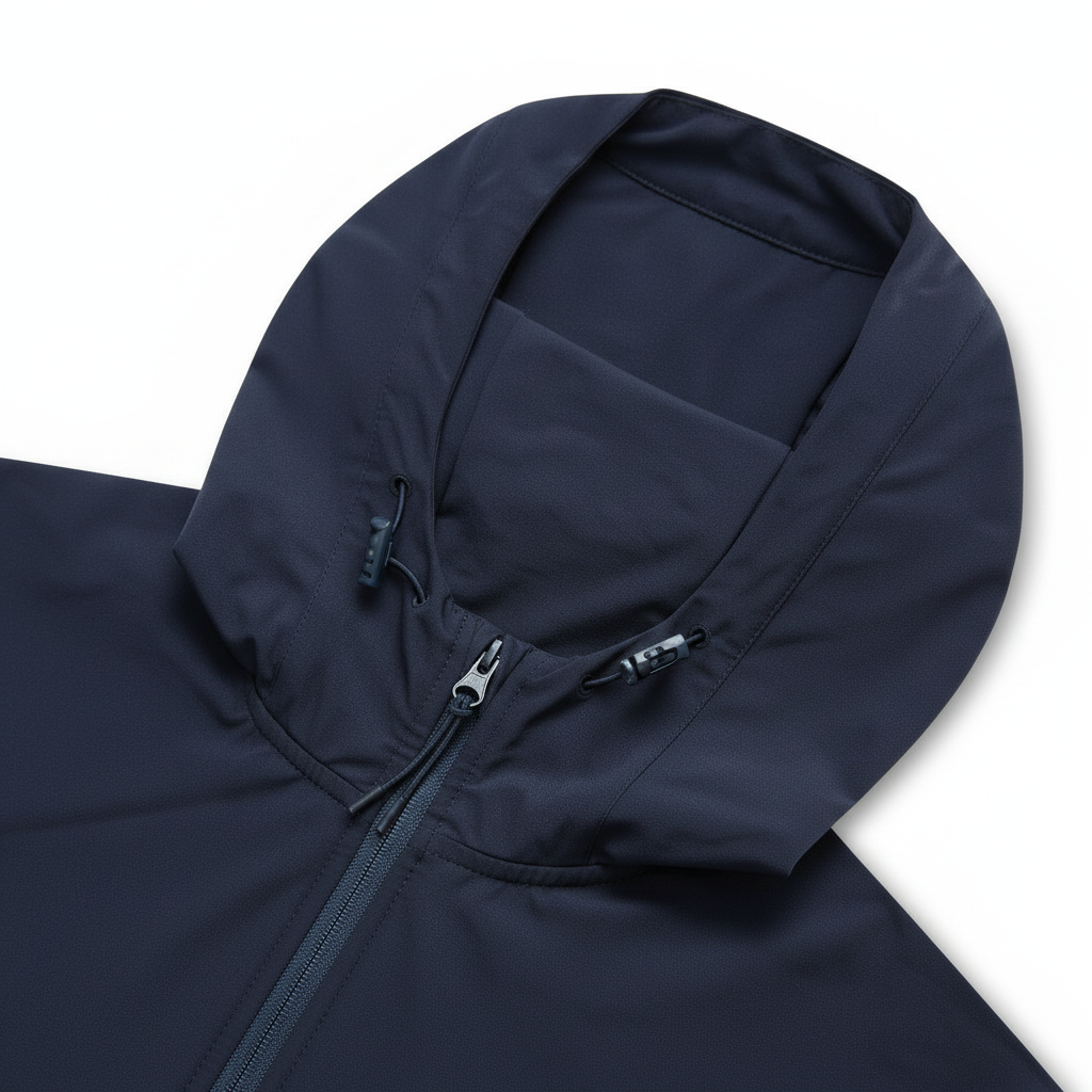 Hood drawstring detail