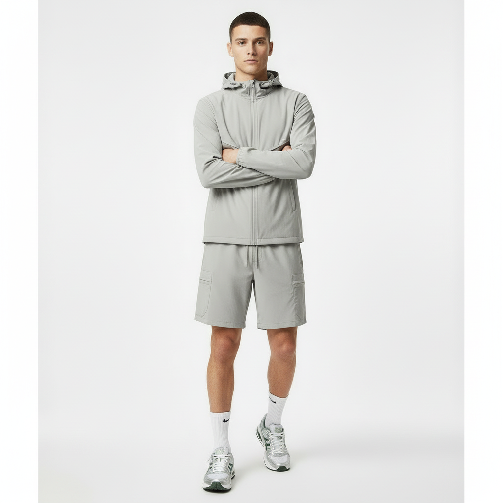 Model with low Nike socks - arms crossed